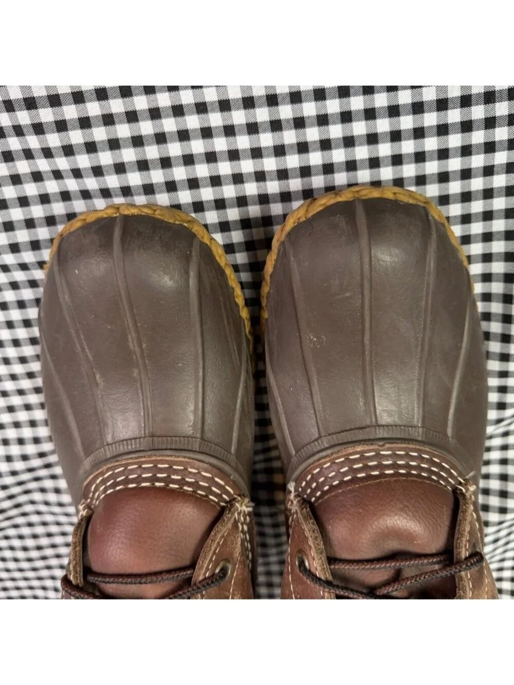L.L. Bean 10” Shearling Lined Duck Boots Women’s 9 Brown Leather Rubber Hunting